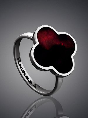 Оригинальное кольцо «Монако» Янтарь®  из серебра и натурального вишнёвого янтаря, 006304267