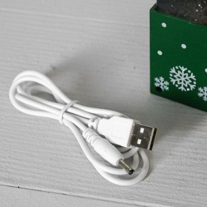 Светодиодная фигура «Подарок зелёный» 10 x 19 x 10 см, пластик, батарейки ААх3 (не в комплекте), USB, свечение тёплое белое