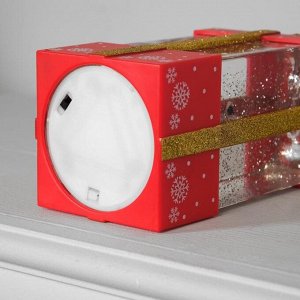 Светодиодная фигура «Подарок красный» 10 x 19 x 10 см, пластик, батарейки ААх3 (не в комплекте), USB, свечение тёплое белое