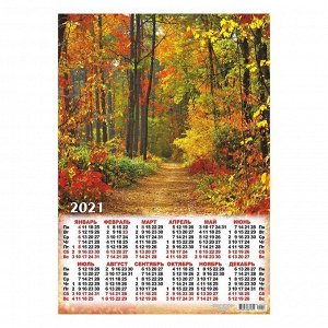 Календарь листовой А2 "Природа - 2021 - 201"