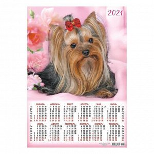 Календарь листовой А2 "Собаки - 2021 - 344"