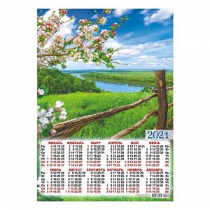 Календарь листовой А3 "Природа - 2021 - 210"