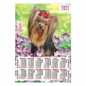 Календарь листовой А3 "Собаки - 2021 - 343"