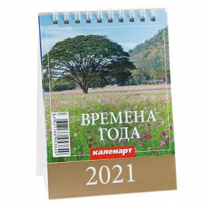 Календарь настольный, домик "Времена года" 2021 год, 10х14 см