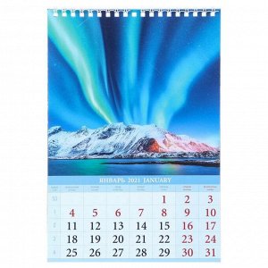 Календарь на пружине без ригеля "Природа" 17х25 см, 2021год