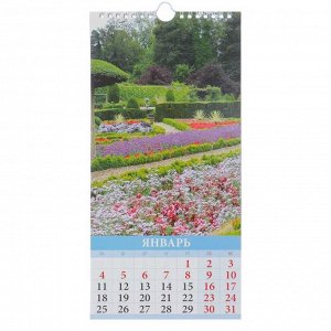 Календарь настенный перекидной, на ригеле &quot;Красивые сады&quot; 2021 год, 16,5 х 33,6 см