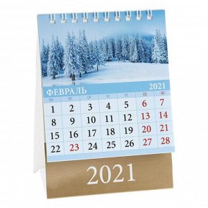 Календарь настольный, домик "Времена года" 2021 год, 10х14 см