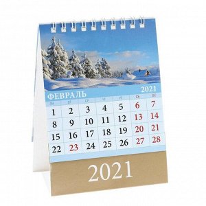 Календарь настольный, домик "Родные просторы" 2021 год, 10х14 см