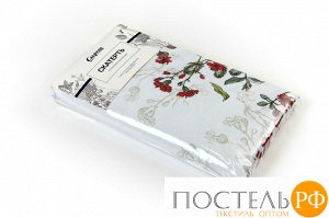 СКГА003-SNT0029 Скатерть прямоугольная "Цветы и травы", 145*120 см, Поликоттон (50% хлопок, 50% полиэстер), упаковка: ПВХ