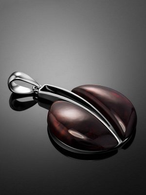 Подвеска из серебра и натурального тёмно-вишнёвого янтаря «Санрайз», 001706164