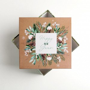 Коробка подарочная «Новогодняя», 22 - 22 - 12 см