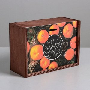 Ящик деревянный «Мандарины», 20 * 14 * 8 см
