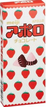 Шоколадные конфеты с натуральной клубникой APOLLO MEIJI, япония, 46 Г