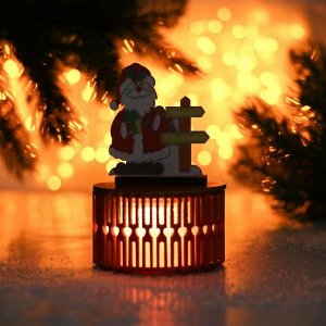 Новогодний декор с подсветкой «С праздником» 7x7x11 см, МИКС