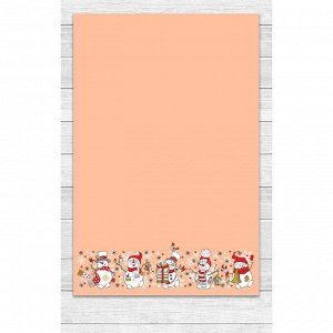 Полотенце «Снеговики» 39х60 см, цвет персик
