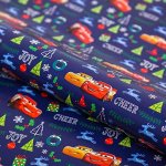 Бумага упаковочная глянцевая  &quot;С Новым Годом!&quot; Тачки,50 х70 см 5001058