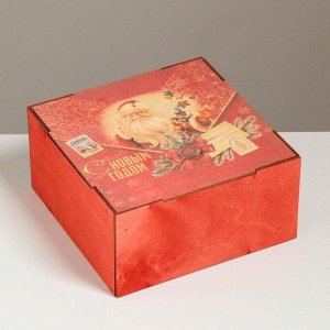 Ящик деревянный «Новогодняя почтa», 20 ? 20 ? 10 см