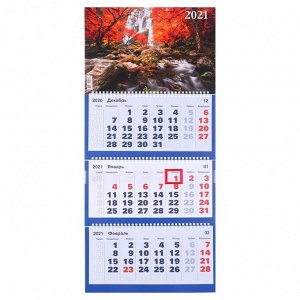 Календари квартальные трио "Природа, 2021 - 6" 31 х 69 см