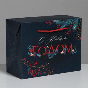 Пакет-коробка «Новогодние сумерки», 23 ? 18 ? 11 см