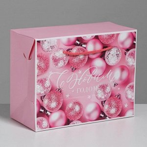 Пакет-коробка «Розовые шары», 23 ? 18 ? 11 см