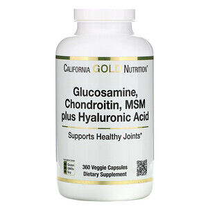California Gold Nutrition, Glucosamine Chondroitin, MSM plus Hyaluronic Acid, 360 Veggie Cap
