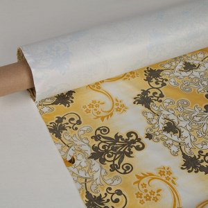 Клеёнка столовая на тканевой основе «Триумф. Гобелен», ширина 128 см, рулон 25 м, цвет жёлтый