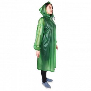 Дождевик-плащ взрослый, цвет зелёный, размер XL