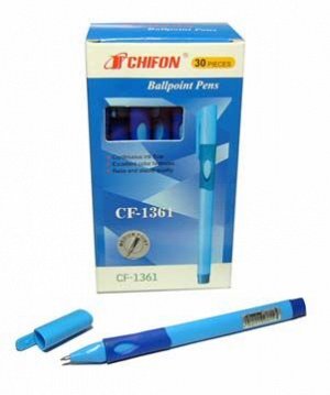 Ручка для левшей BJ-99/BL-94/BS-321 (син) цв. корп.3х-гр  с анатомич держателем, Chifon CF-1361 (12/120/600)