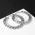 Серьги-кольца &quot;Цепь&quot;, цвет серебро, d=8 см