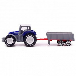 Трактор «Фермер» с прицепом, цвет синий