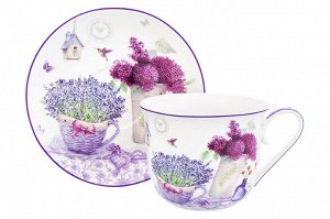 Чайн. пара 2 пр. 500 мл 14*11*8,5 см "Лаванда" NEW BONE CHINA