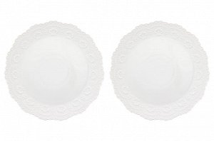 Набор тарелок 2 пр. 28*28*2,5 см "Белый узор"
