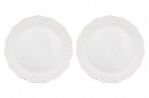 Набор тарелок для закуски 2 пр. 20,5*20,5*1,8 см "Белый узор"