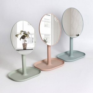 Зеркало настольное, зеркальная поверхность 14 - 17 см, МИКС