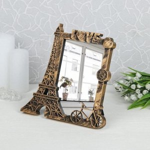 Зеркало интерьерное «Париж», зеркальная поверхность — 8,5 - 13,5 см, цвет «состаренное золото»