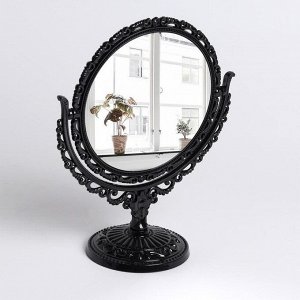 Зеркало настольное «Ажур», с увеличением, d зеркальной поверхности — 12,5 см, цвет чёрный