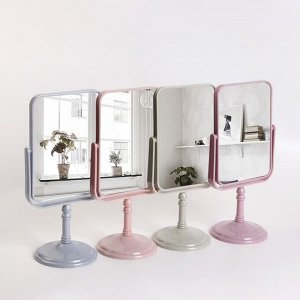 Зеркало настольное, двустороннее, зеркальная поверхность 12 - 17 см, цвет МИКС