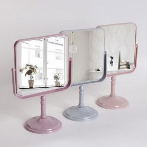 Зеркало настольное, двустороннее, зеркальная поверхность 15 - 15 см, цвет МИКС