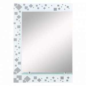 Зеркало, настенное, с пескоструйной графикой, с полочкой, 70х52 см