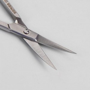 Ножницы маникюрные, узкие, загнутые, 9 см, цвет серебристый