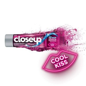 Close UP CLOSEUP everfresh гелевая зубная паста Cool Kiss с антибактериальным ополаскивателем и фтором 100 мл