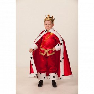 Карнавальный костюм «Король», бриджи, накидка, сорочка, р. 34, рост 134 см