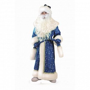 Кaрнaвaльный костюм «Дед Мороз», плюш, пaльто, рукaвицы, шaпкa, р. 32, рост 128 см, цвет синий
