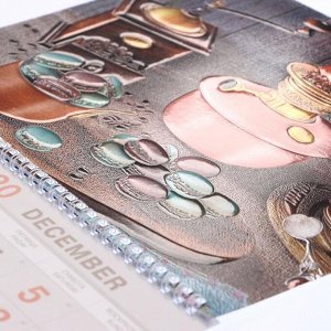 Календарь-трио "Натюрморт с кофемолкой"тиснение фольгой
