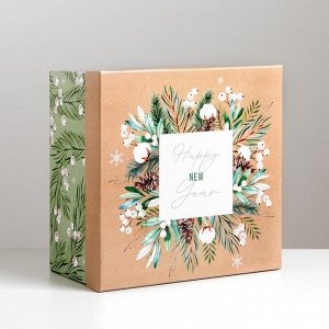Коробка подарочная «Новогодняя», 22 - 22 - 12 см