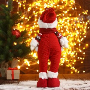 Игрушка мягкая «Снеговик-пузатик»12x40 см, бело-красный
