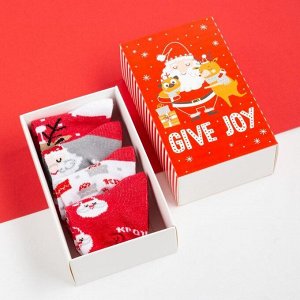 Набор новогодних детских носков Крошка Я "Give Joy", 4 пары.