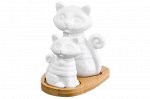 Набор д/специй 2 пр. 9,2*7,2*9,5 см &quot;Котики&quot; на дерев. подставке