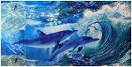 Полотенце вафельное банное ДЕЛЬФИНЫ НА ВОЛНАХ р-р 82х150