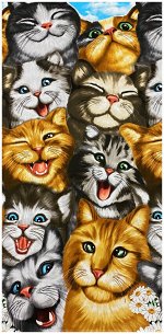 Полотенце вафельное банное КОТИКИ р-р 82х150
